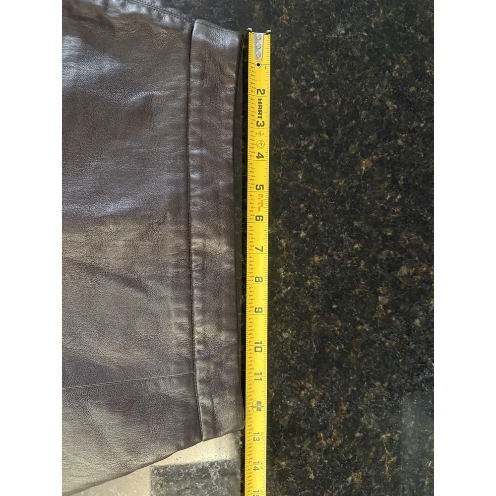Aritzia Wilfred Vegan Leather Mini Skirt‎ Women's Size 2 Brown Side Slit